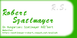 robert szatlmayer business card